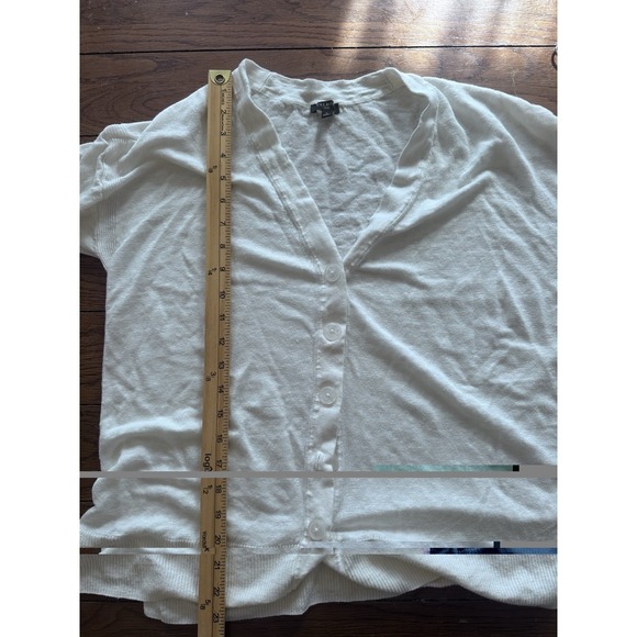 Talbots Womens Linen Cardigan Size X White Preppy Coastal Beachy Mature XL - Picture 7 of 7